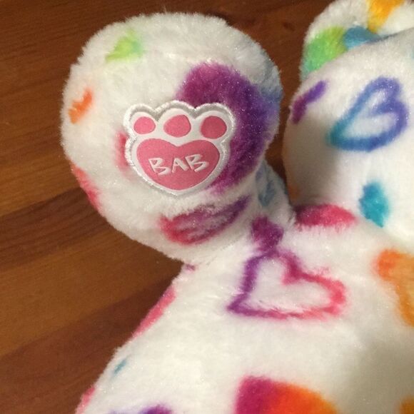 Build a Bear Multicolored Hearts Bear Plush - Picture 4 of 9